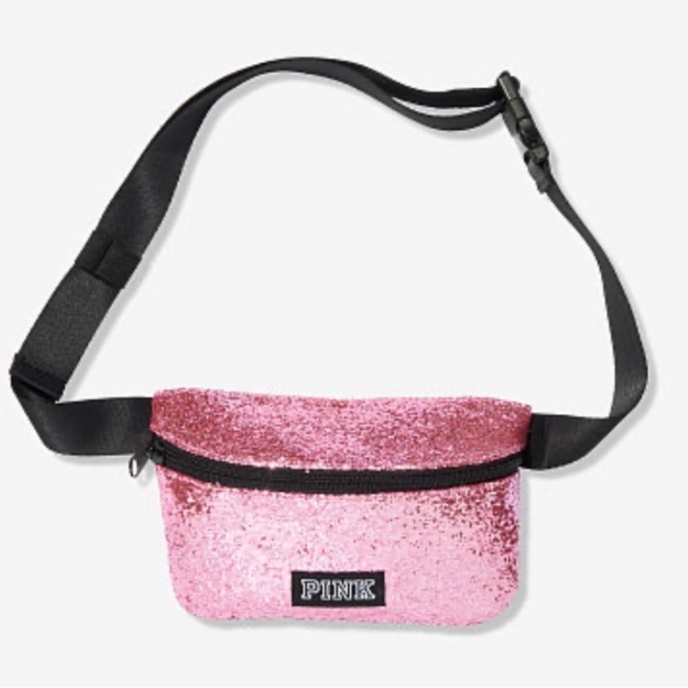NWT VS PINK Pink Sequin Belt Bag